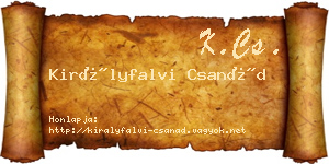 Királyfalvi Csanád névjegykártya